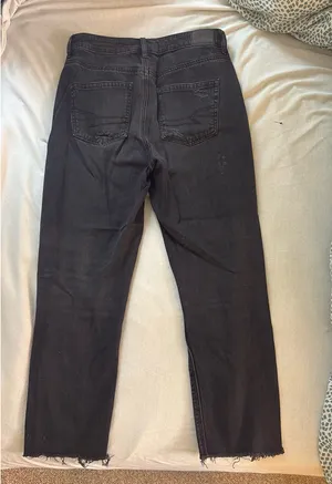 American Eagle Jeans Ripped Black Mid-Rise thumbnail 3