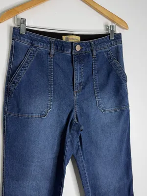 Democracy Ab Technology Bootcut Jeans Size 8 Stretch Blue Patch Pocket thumbnail 6