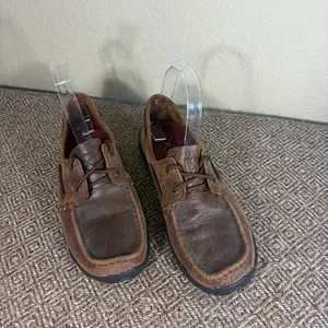 Twisted X Driving Moccasin Womens 7.5M Brown Lace Up Boat Bomber Shoes Boho thumbnail 2
