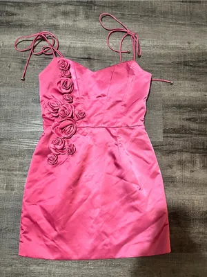 HELLO MOLLY Mini Luxuries Satin Mini Dress in Pink thumbnail 4