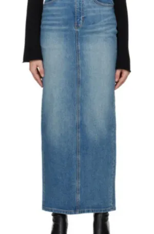 NWT Reformation Daria Ultra High Rise Denim Maxi Skirt in Merritt thumbnail 5
