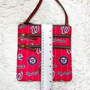 Dooney & Bourke Washington Nationals MLB Red‎ Nylon Crossbody Bag Purse thumbnail 7