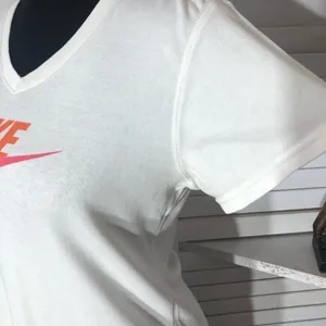 Vintage 90s Nike Swoosh Logo V Neck T Shirt White Pink Large thumbnail 11