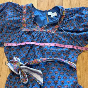 Cleobella Magdalena Lotus Blue Floral Mini Dress Sz S thumbnail 7