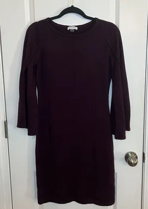 Calvin‎ Klein Women’s Sweater Dress Small Burgundy thumbnail 1