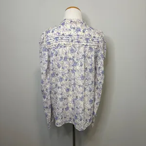 Anthropologie Bishop+Young Floral Sydney Blouse Front Ties Flowy Peasant‎ Top XS thumbnail 4