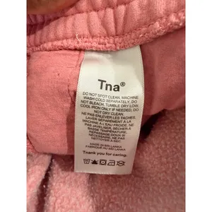 Tna Aritzia Cozy Fleece Mega Sweatpants Pink High Waisted‎ Joggers Womens Medium thumbnail 4