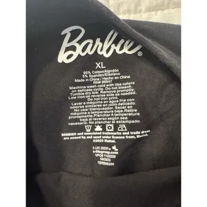Barbie Cropped T-Shirt Black Pink Rhinestone Y2k Chill Streetwear Bling XL NWT thumbnail 2