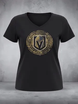 Vegas Golden Knights NHL Women's Black V-Neck Graphic T-Shirt Size Large thumbnail 6