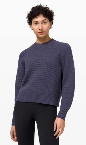 Lululemon Texture Play‎ Crew Sweater Cadet Blue xs/s thumbnail 1