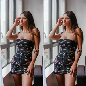 Aritzia Sunday Best XXS Caruso Black Floral Mesh Midi Dress Ruched Bodycon New thumbnail 2
