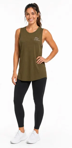 Free People Movement Ribbed Cotton Blend Boho Athletic Casual Tank Size Medium thumbnail 1
