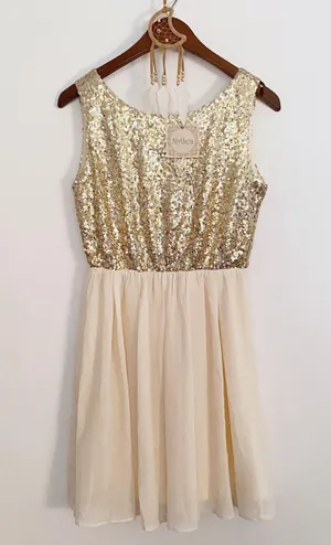 Alythea Sequin Formal Flowing Flared Cocktail Dress thumbnail 1