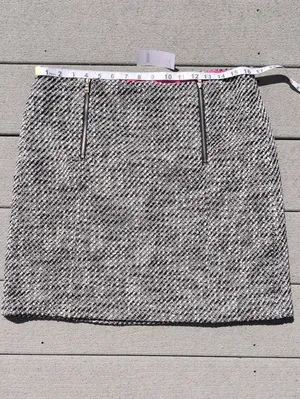 NWT LOFT Tweed Double Zipper Mini Skirt thumbnail 5
