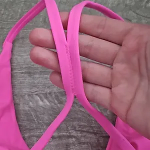 Strappy Sportsbra Women Twist Padded Workout Barbie Open Activewear Size Med thumbnail 4