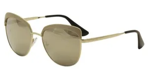Prada Women's SPR51T SPR/51T Square Sunglasses Metallized Gold-Black thumbnail 1