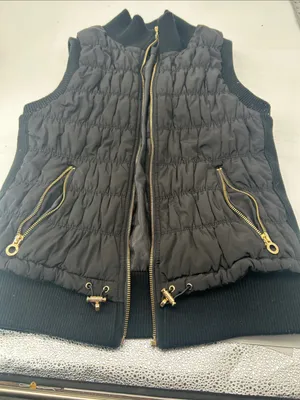 Calvin Klein Women’s Black Quilted Puffer Vest with Gold Accents bust bust 32 length 23 thumbnail 11