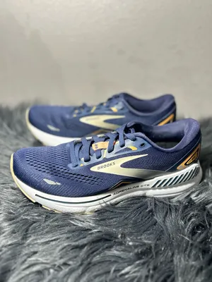 Brooks Men's Navy and Orange Adrenaline GTS Running Sneaker Size 8 thumbnail 5
