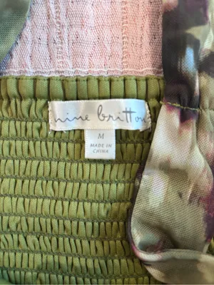 Stitch Fix nine britton Aubriella Olive Floral Tiered maxi size Medium thumbnail 11