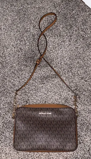 Michael Kors Jet Set Signature Brown Crossbody Bag thumbnail 1