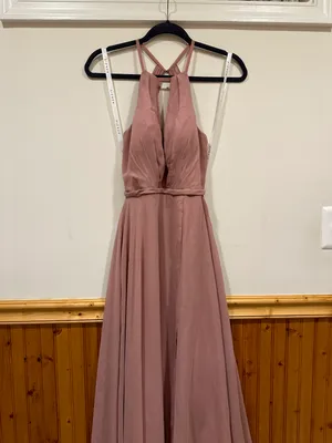 Azazie A-Line Pleated Chiffon Floor-Length Dress Size A2 thumbnail 6