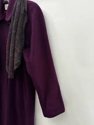 Vintage Casual Corner Purple Wool Long Coat USA Made Trench Scarf Purple Size 8 thumbnail 6
