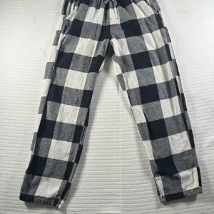Old Navy Buffalo Plaid Flannel Pajama Lounge Pants Black White Women’s Size S thumbnail 2