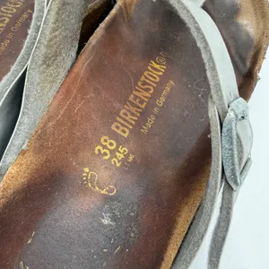 Birkenstock Women's Silver Gizeh Thong Leather Sandals Size 38 / 245 / 7 thumbnail 9