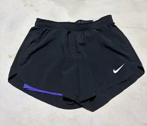 Nike Women’s Black Running Shorts with Purple lining medium thumbnail 1