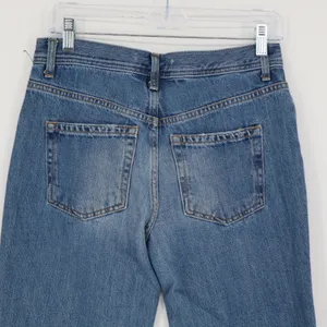 Free People Maggie‎ Mid Rise Button Fly Straight Leg Denim Jeans Blue Size 25 thumbnail 9
