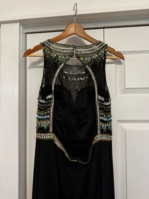 Beaded Formal / Prom Dress Black Size 10 thumbnail 3