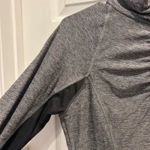 Champion Women's Gray Heather Ruched Mock Neck Quarter Zip Athletic Pullover‎ L thumbnail 3