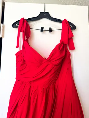 Matters Store Naia Ruched Corset Maxi Dress Red Large NWT thumbnail 4