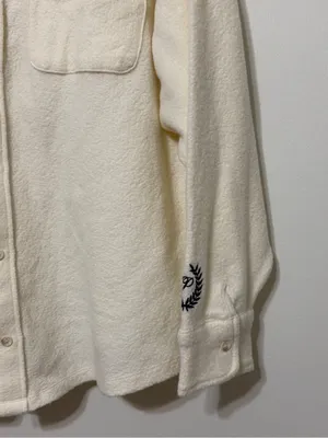 NWT PINK Victoria’s Secret Reverse Fleece Shacket Size XL Cream White NEW thumbnail 5