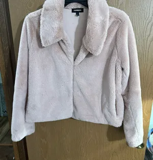 Express Plush Faux Fur Teddy Jacket in Light Pink thumbnail 1