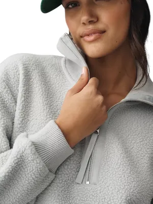 Varley Roselle Half-Zip Fleece Pullover Top Sweatshirt Pearl Blue Size S thumbnail 3