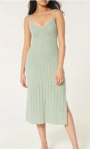 Hollister green knit maxi dress thumbnail 1