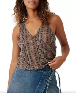 Free People Summer Bloom Your Twisted Tank Top Women's Size‎ Small Boho Floral thumbnail 1