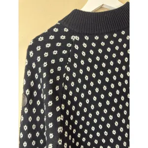 T by Talbots Fair Isle Thermolite Snap Mockneck Sweater Black/Blue Womens M NWOT thumbnail 6