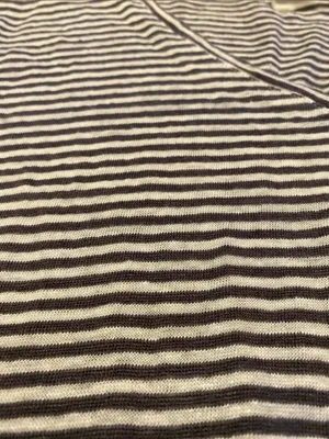 Anthropologie x Sundays Linen Drawstring Dress Gray Stripe Size Medium thumbnail 2