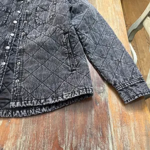 Dickies Quilted Jean Jacket Black Gray Acid Wash Small thumbnail 4