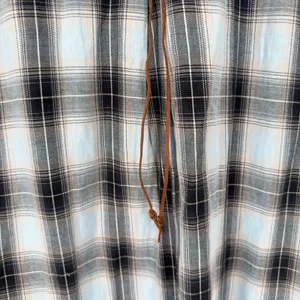 Democracy Plaid Flannel Dress Womens S Blue Distressed Hem Coastal Cowgirl Boho thumbnail 9
