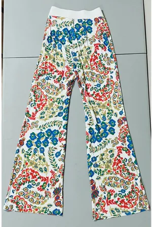 Cider White Floral High-Rise Flare Pants Bottoms Trousers Size XS 🌷 thumbnail 4