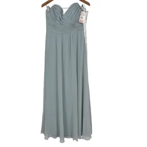 After Six Strapless Pleated Surplice Chiffon Maxi Dress With A-Line Skirt thumbnail 3