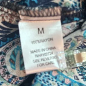 Womens Paisley Tunic Top Blue‎ Medium Blue thumbnail 5