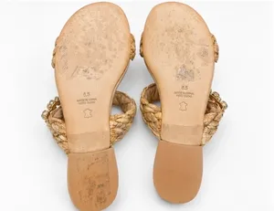 KoKo+ Palenki KOKO+ Palenki Natural Braided Raffia Slide Sandals with Crystal Buckles thumbnail 3