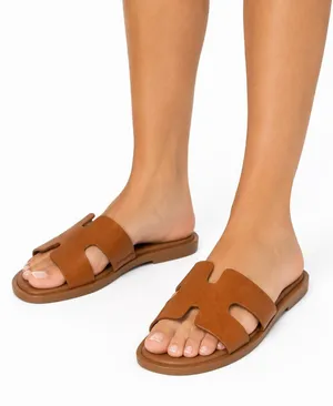 DV by Dolce Vita Hollie Tan Cutout Slide Sandals Size 8 NWT thumbnail 1