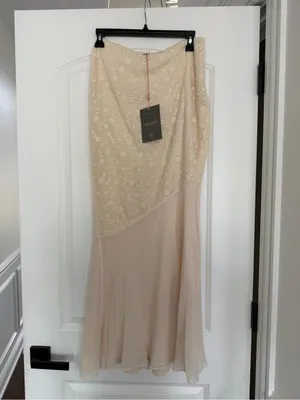 House of CB Lana Vintage Cream Broderie Anglais Maxi Skirt thumbnail 2