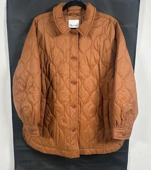 Madewell Air Puff Quilted Shirt Jacket, Warm Coffee Brown Rust, Women's XL thumbnail 1