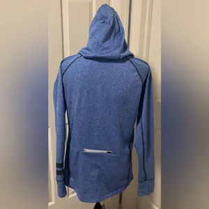 PINK Victoria’s Secret Heather Blue Logo Hoodie Pullover Size Large thumbnail 5
